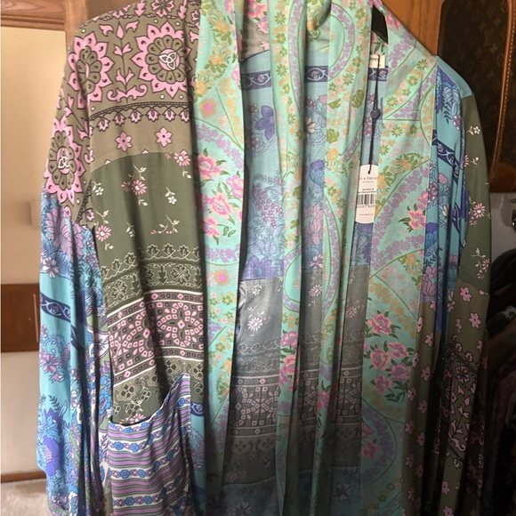 Spell Other - Spell Green and Purple Patterned Robe